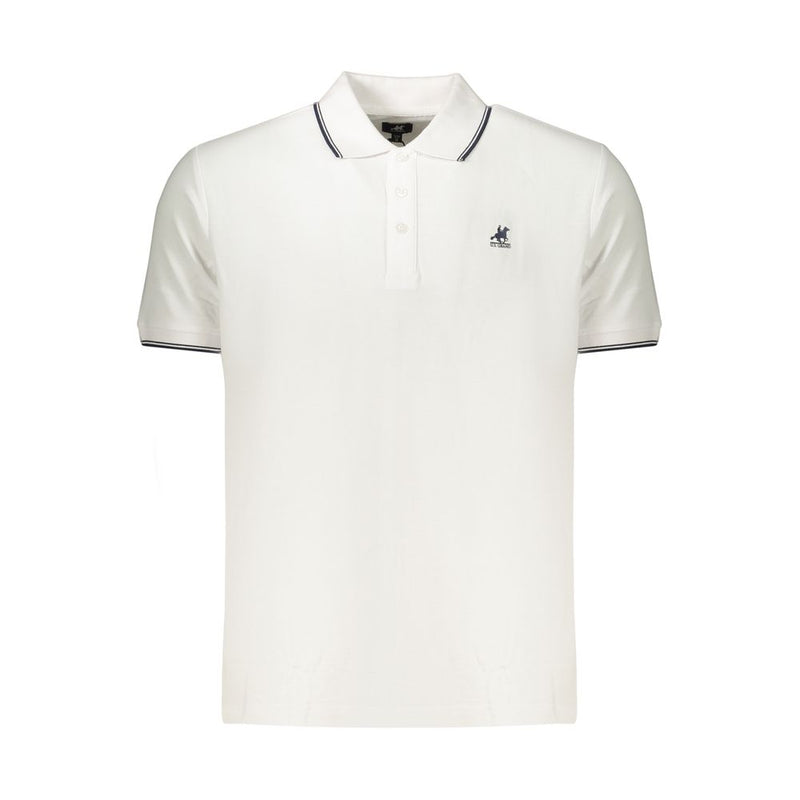 U.S. Grand White Cotton Men's Polo Shirt