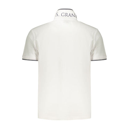 U.S. Grand White Cotton Men's Polo Shirt