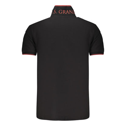 U.S. Grand Black Cotton Men Polo