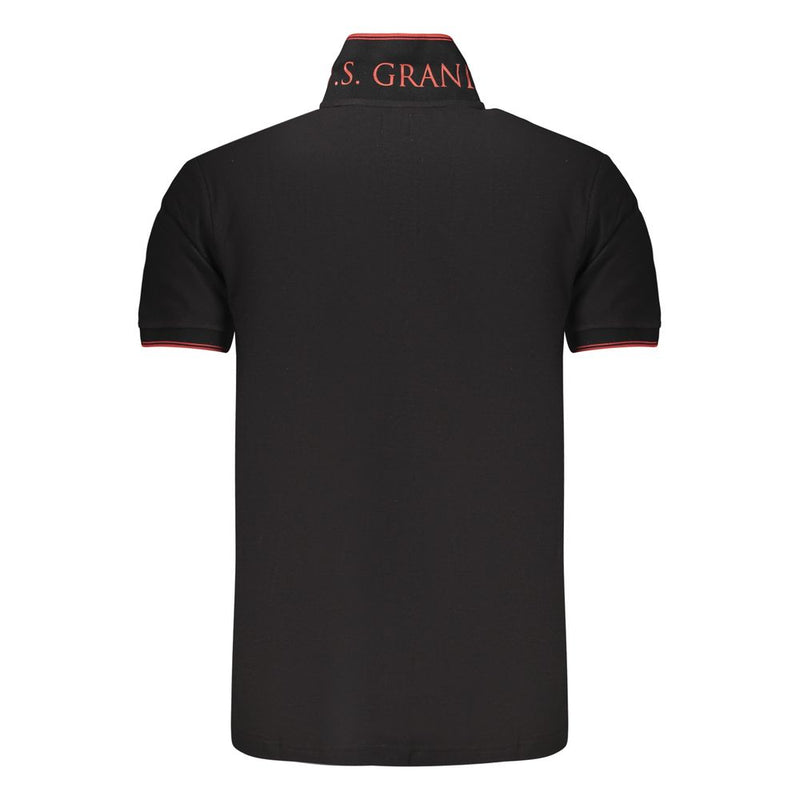 U.S. Grand Black Cotton Men Polo