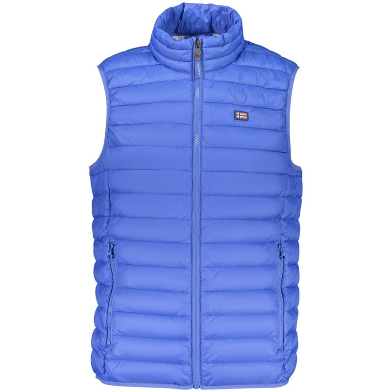 Norway 1963 Blue Polyester Men's Vest - Sleek Sleeveless Jacket