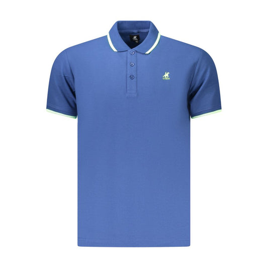 U.S. Grand blauw katoenen poloshirt voor heren
