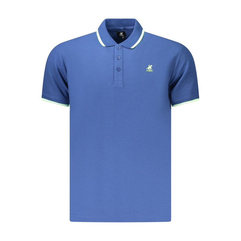 U.S. Grand blauw katoenen poloshirt voor heren