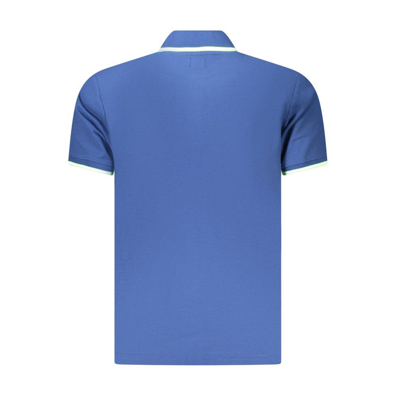 U.S. Grand blauw katoenen poloshirt voor heren