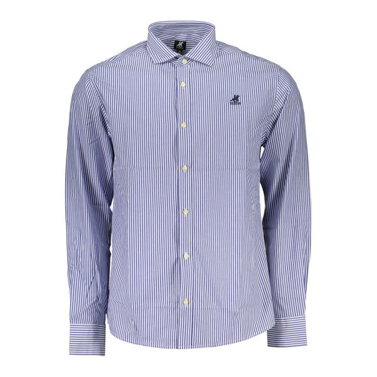 U.S. Grand Blue Cotton Men's Shirt - Stylish Striped Design