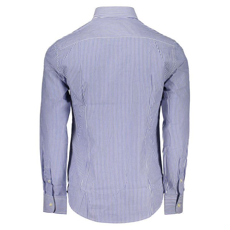U.S. Grand Blue Cotton Men's Shirt - Stylish Striped Design