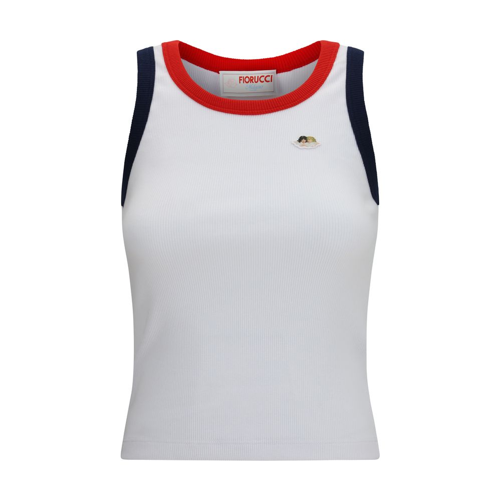 Fiorucci Multicolor Cotton Tank Top with Angels Patch