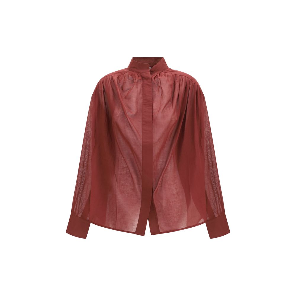 The Andamane Rania Bordeaux Cotton Shirt - Elegant Oversized Fit