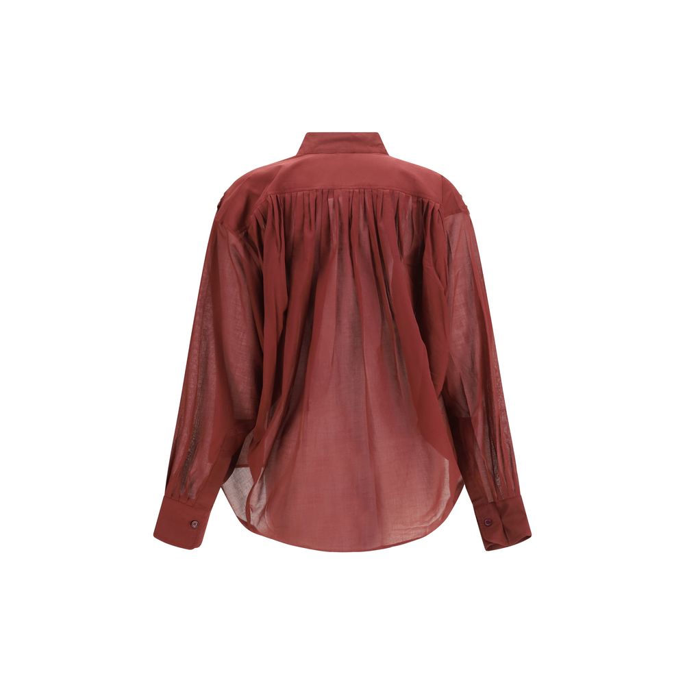 The Andamane Rania Bordeaux Cotton Shirt - Elegant Oversized Fit