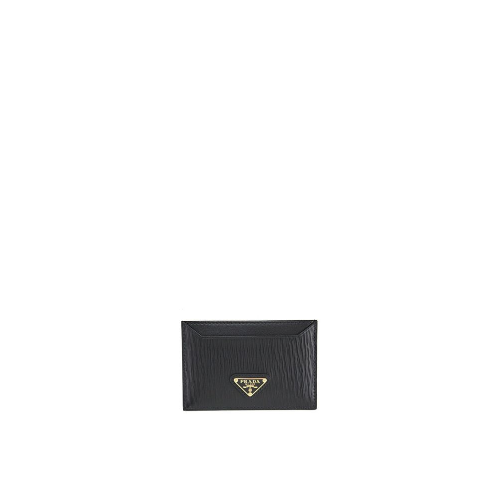 Prada Black Calfskin Cardholder - Luxe et Élégant Accessoire
