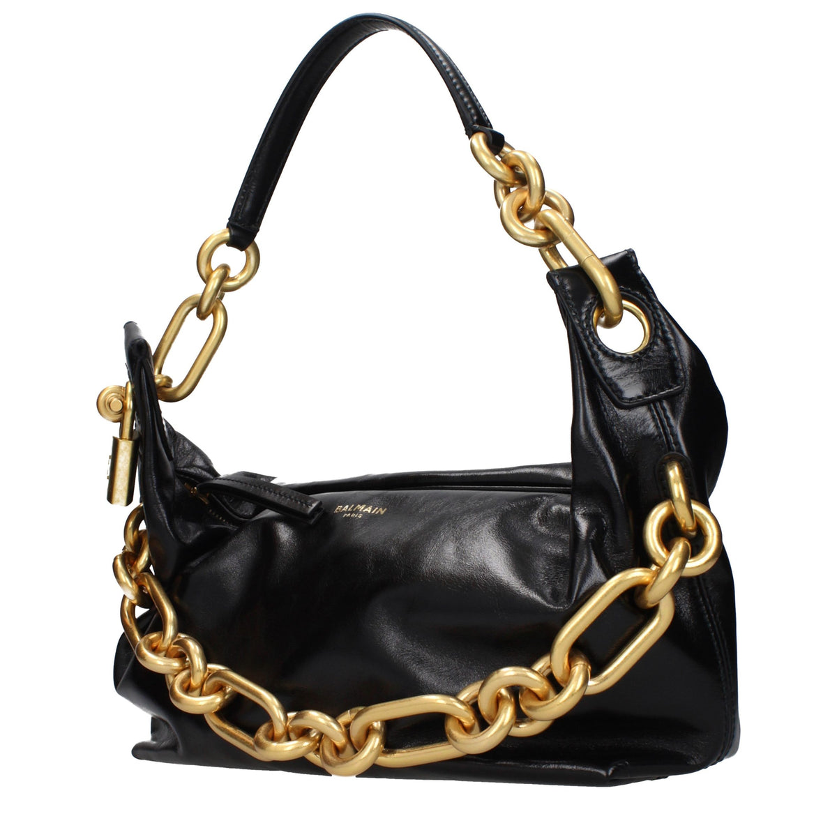 Balmain Black Leather Shoulder Bag - Stylish & Elegant