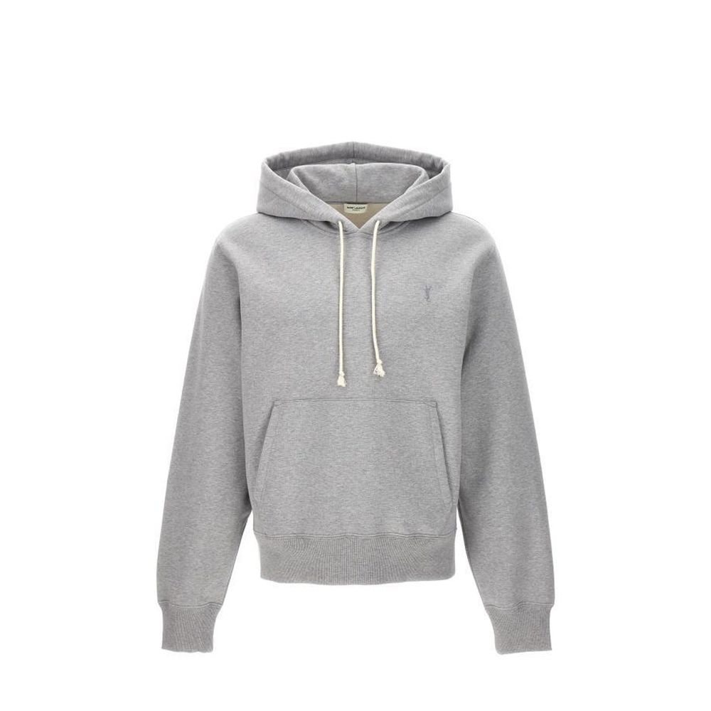 Sweat-shirt en coton gris Saint Laurent