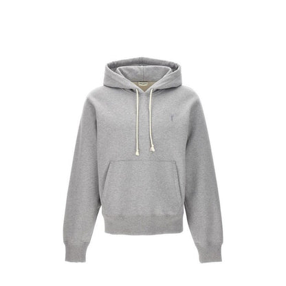 Sweat-shirt en coton gris Saint Laurent