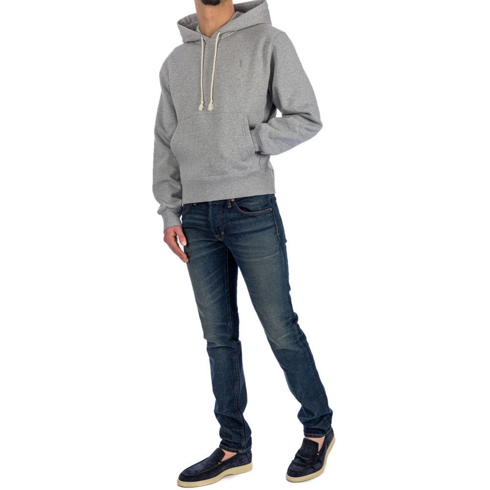 Sweat-shirt en coton gris Saint Laurent