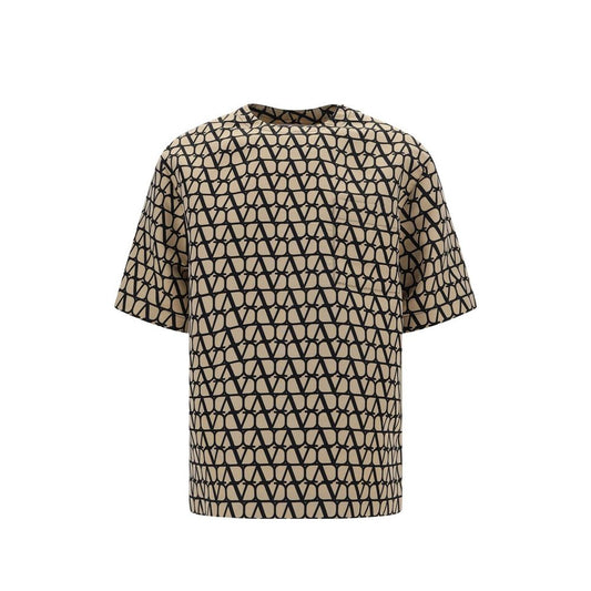 Valentino Brown Silk T-Shirt for Men