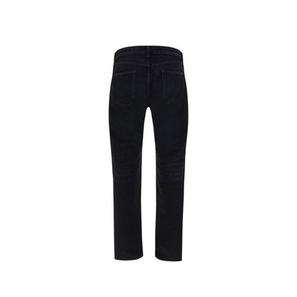 Saint Laurent zwarte katoenen jeans met rechte pijpen