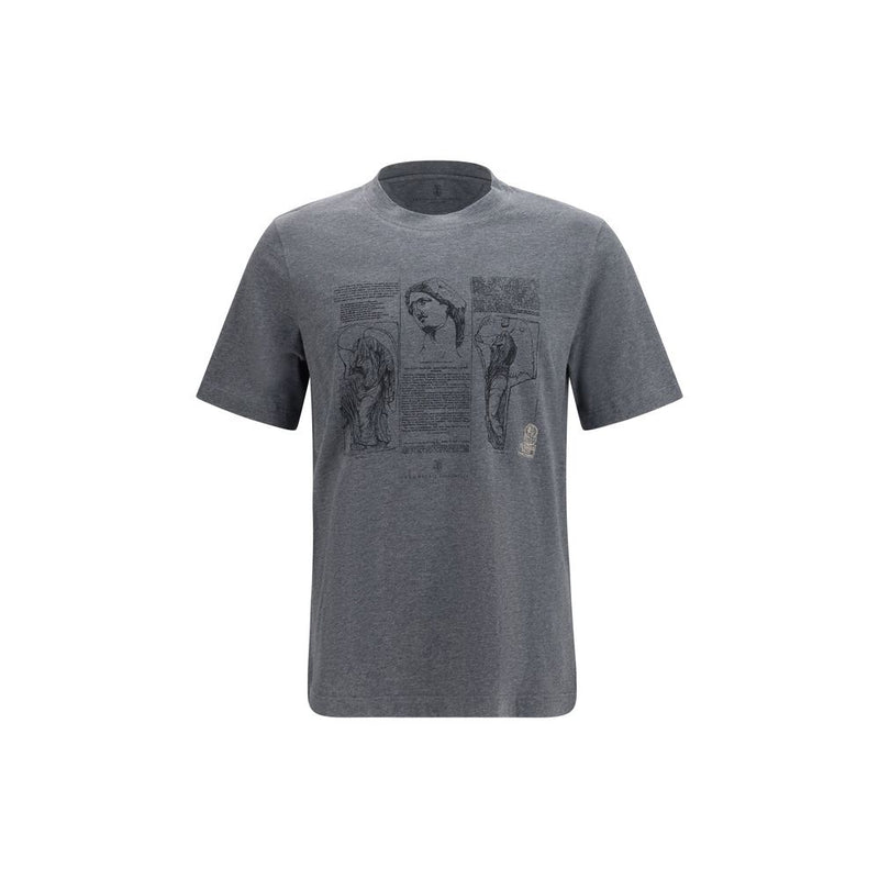 Brunello Cucinelli Gray Cotton T-Shirt - Essential Casual Wear