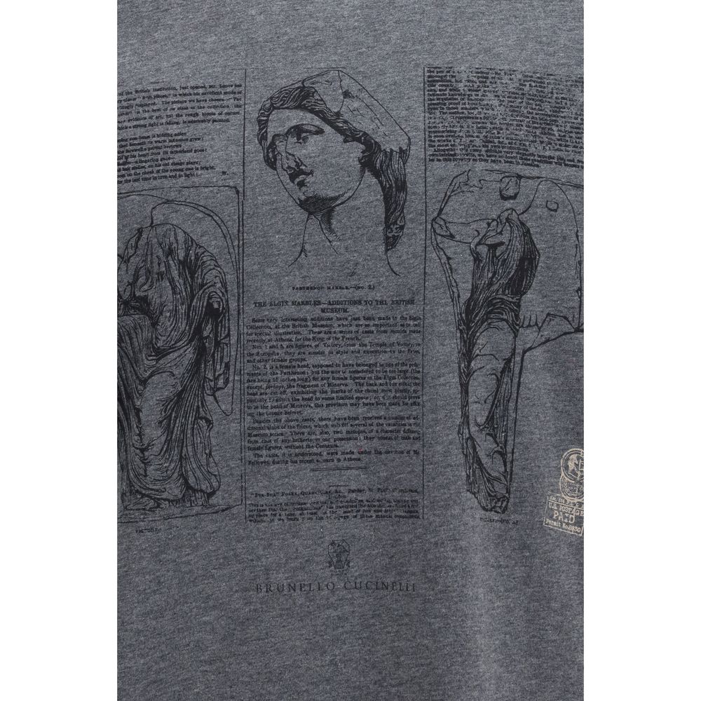 Brunello Cucinelli Gray Cotton T-Shirt - Essential Casual Wear