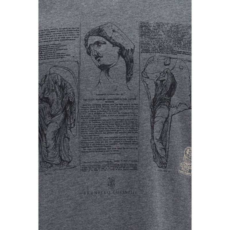 Brunello Cucinelli Gray Cotton T-Shirt - Essential Casual Wear