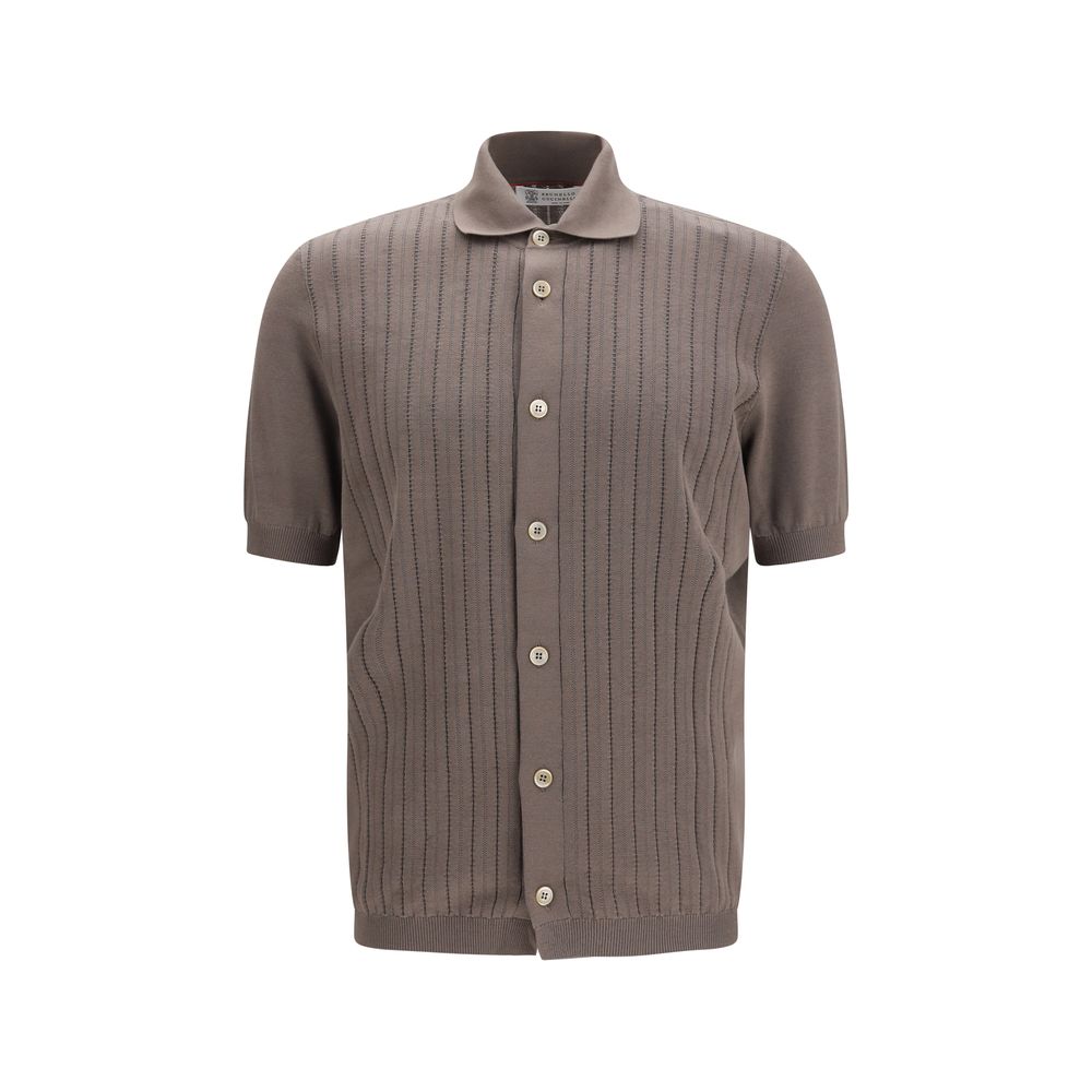 Brunello Cucinelli Brown Cotton Shortsleeve Shirt - IT54 | XXL