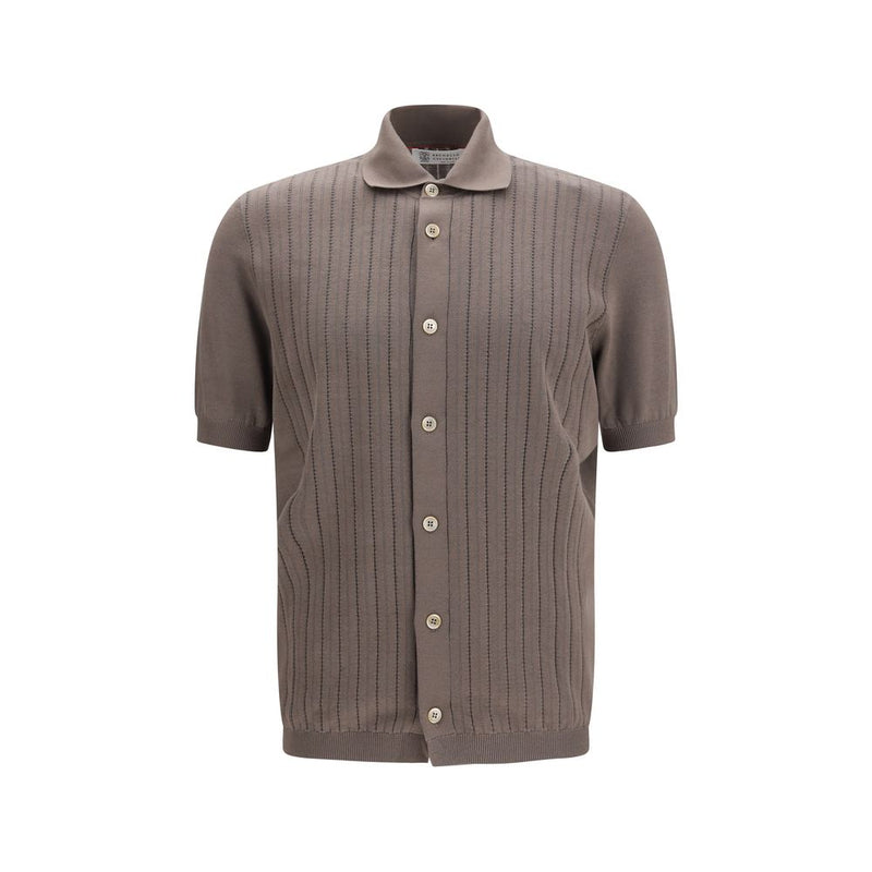 Brunello Cucinelli Brown Cotton Shortsleeve Shirt - IT54 | XXL