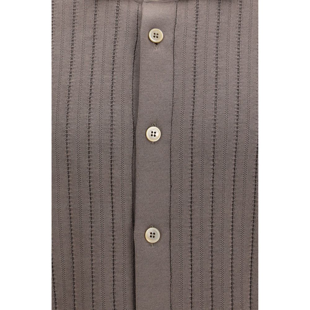 Brunello Cucinelli Brown Cotton Shortsleeve Shirt - IT54 | XXL