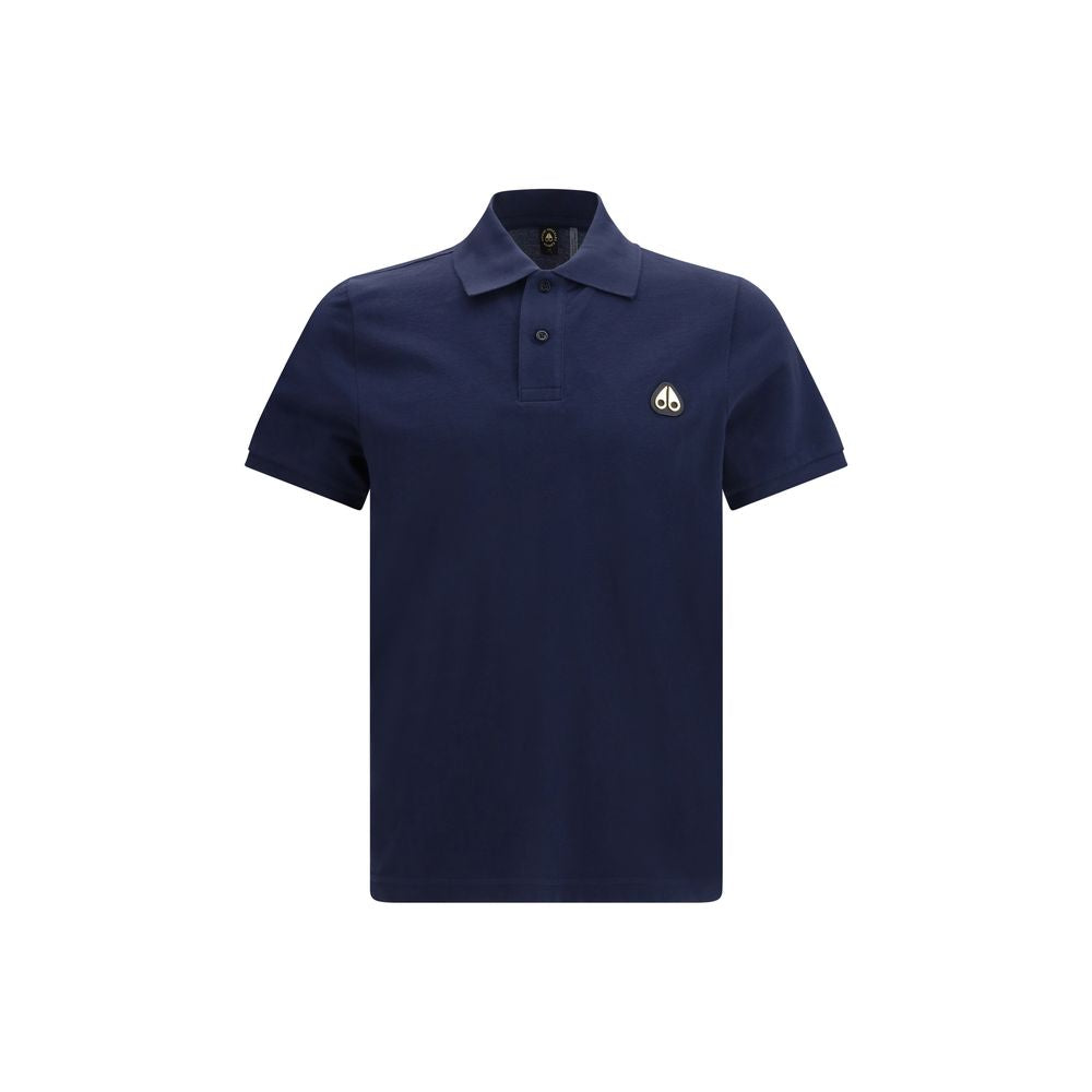 Moose Knuckles Everett Gold Blue Cotton Polo Shirt