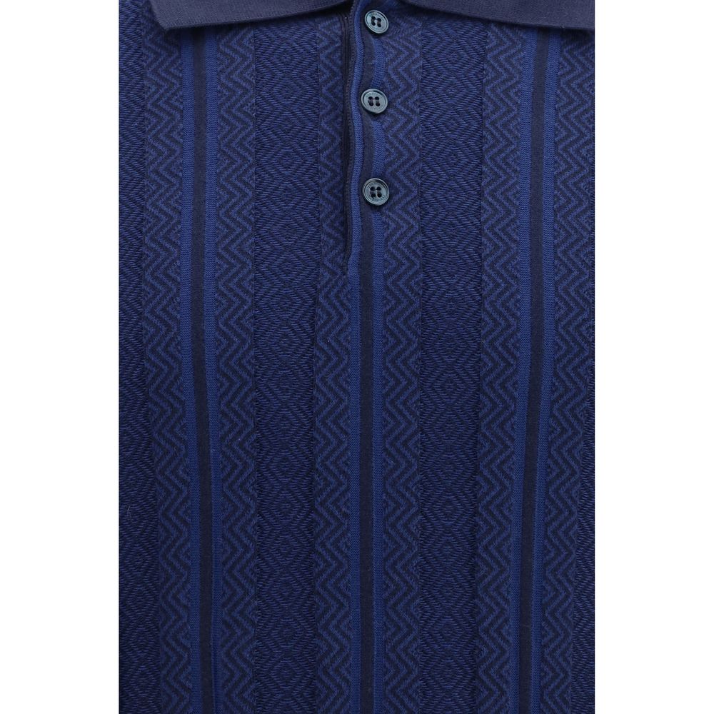 Brunello Cucinelli Blue Cotton Polo Shirt for Men