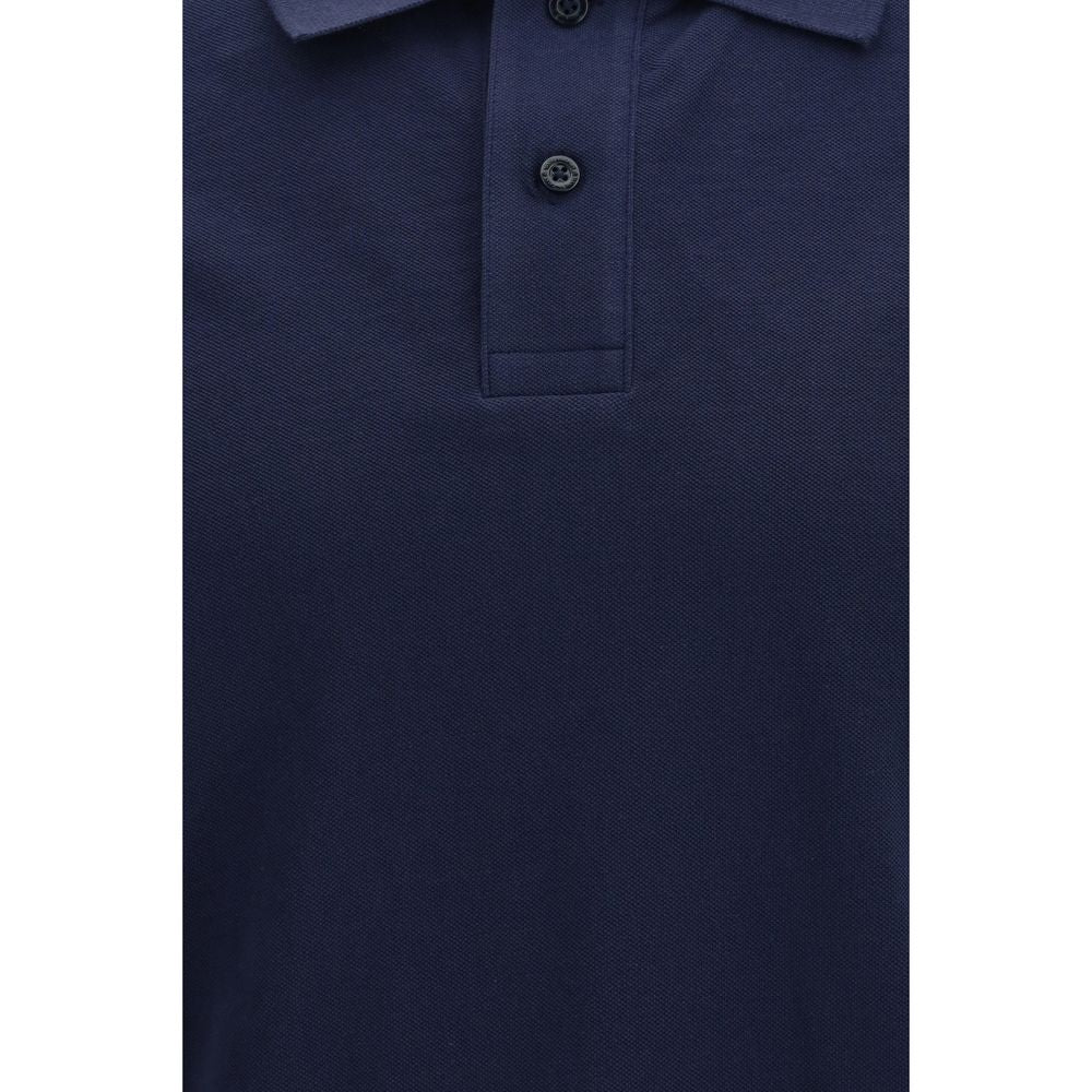 Moose Knuckles Everett Gold Blue Cotton Polo Shirt