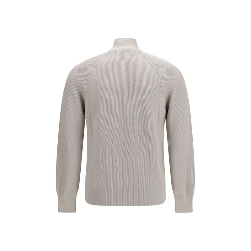 Brunello Cucinelli Beige Cotton Sweatshirt for Men