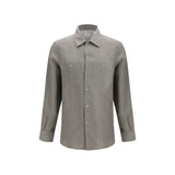 Brunello Cucinelli Bicolor Linen Dress Shirt - Elegant Fit for Men