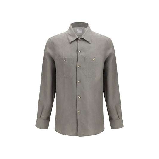 Brunello Cucinelli Bicolor Linen Dress Shirt for Men