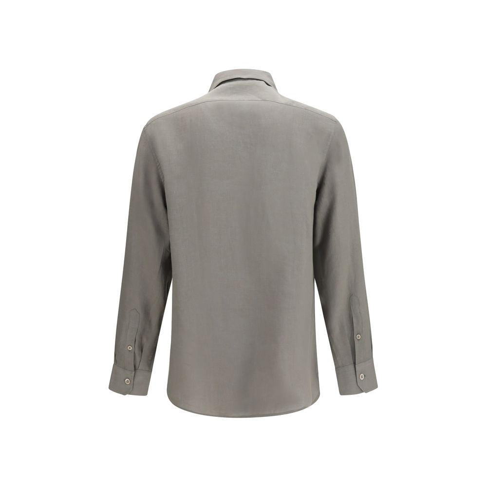 Brunello Cucinelli Bicolor Linen Dress Shirt - Elegant Fit for Men