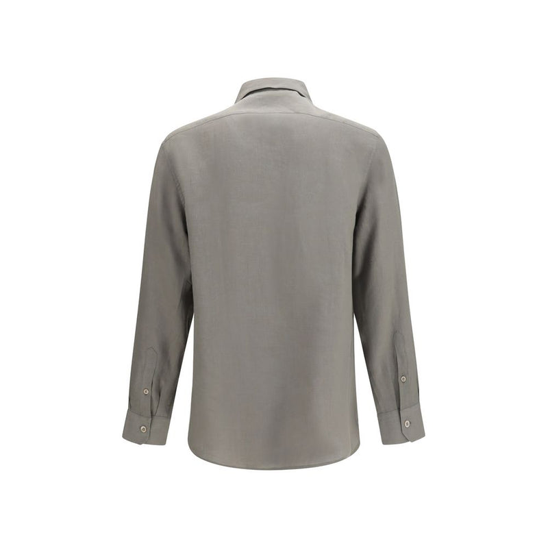 Brunello Cucinelli Bicolor Linen Dress Shirt for Men