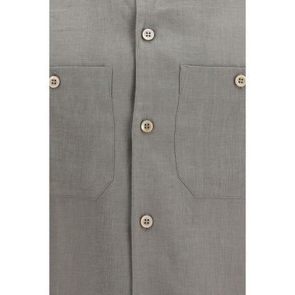 Brunello Cucinelli Bicolor Linen Dress Shirt