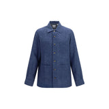 Brunello Cucinelli Blue Linen Blouse for Men - Oversized Fit