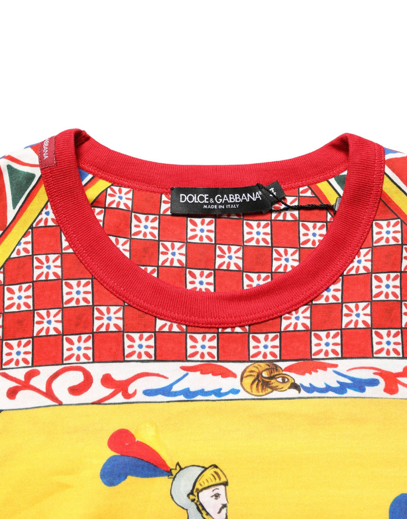 Dolce & Gabbana Meerkleurig T-shirt met Ronde Hals met Carretto-print
