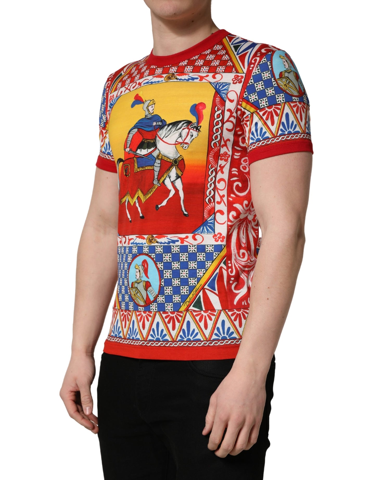 T-shirt à col rond imprimé Carretto multicolore Dolce & Gabbana
