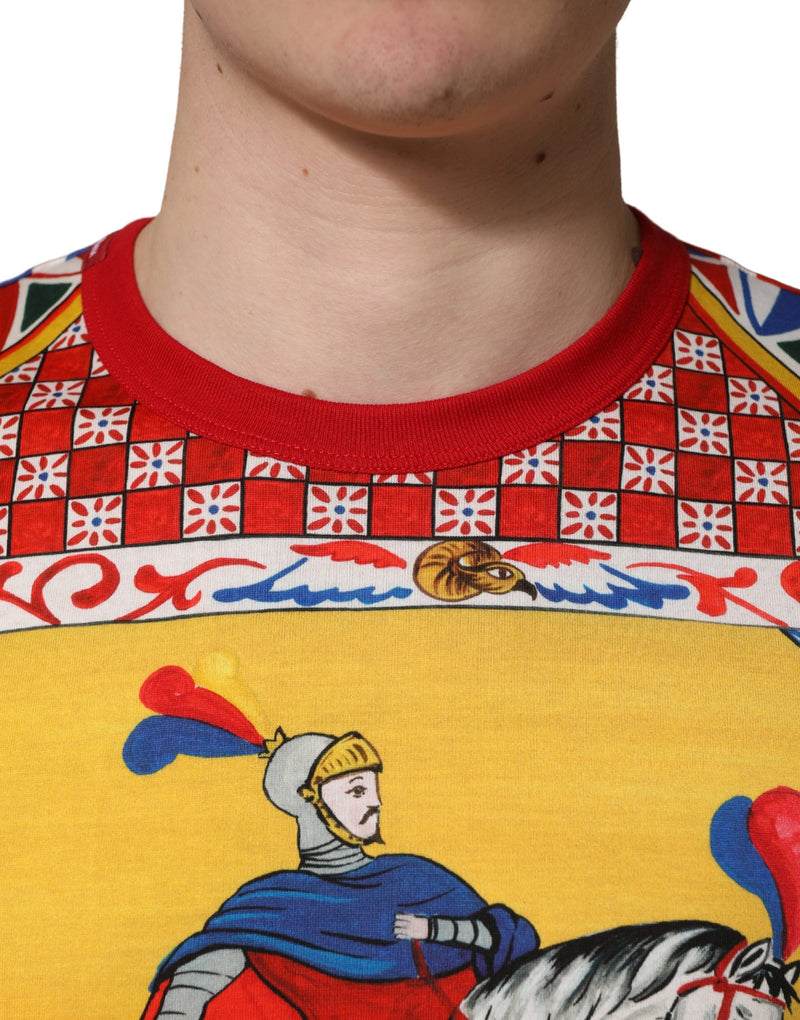 Dolce & Gabbana Meerkleurig T-shirt met Ronde Hals met Carretto-print
