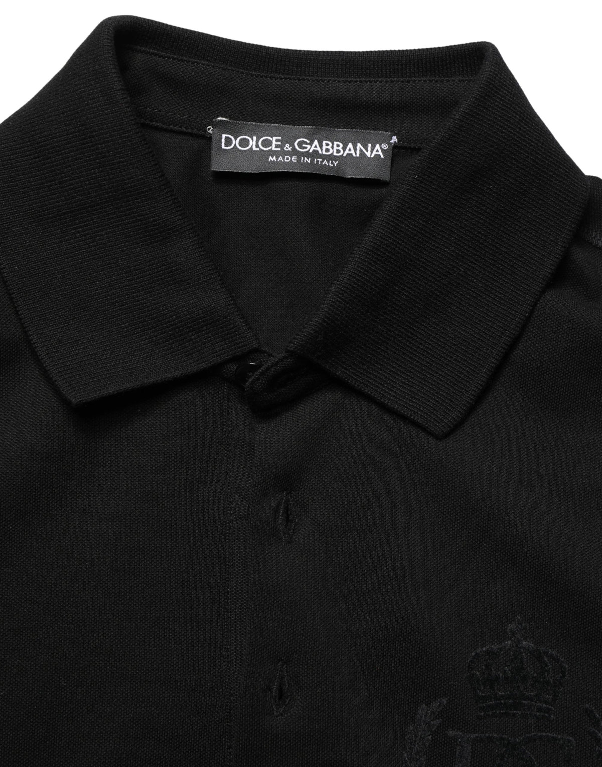 T-shirt Polo Homme Dolce & Gabbana en Coton Noir à Col et Manches Courtes