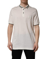 T-shirt polo Dolce & Gabbana à manches courtes et plaque logo blanche