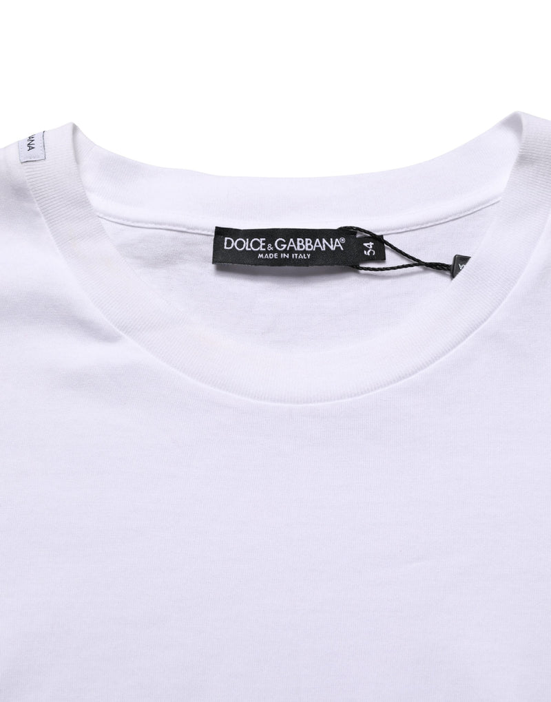 Dolce & Gabbana White Oversized Cotton Men Crew Neck T-shirt