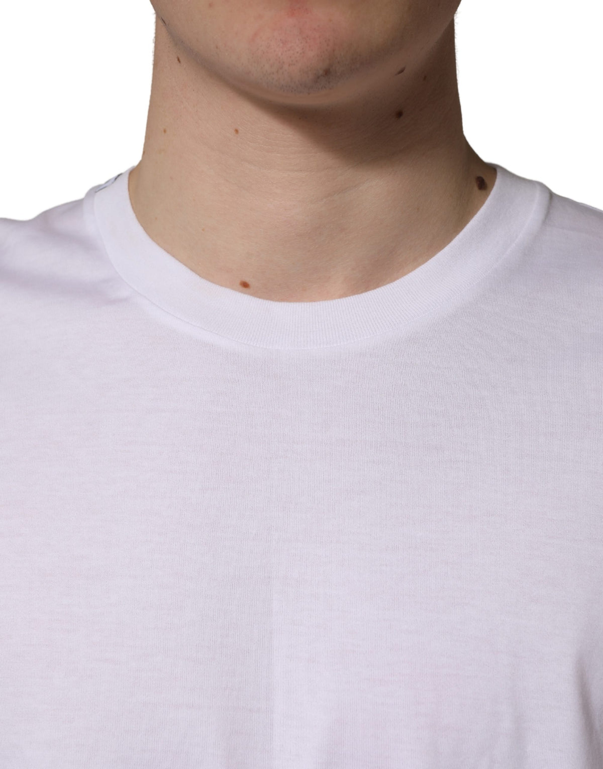T-shirt Dolce & Gabbana blanc en coton, coupe oversize, col rond pour homme