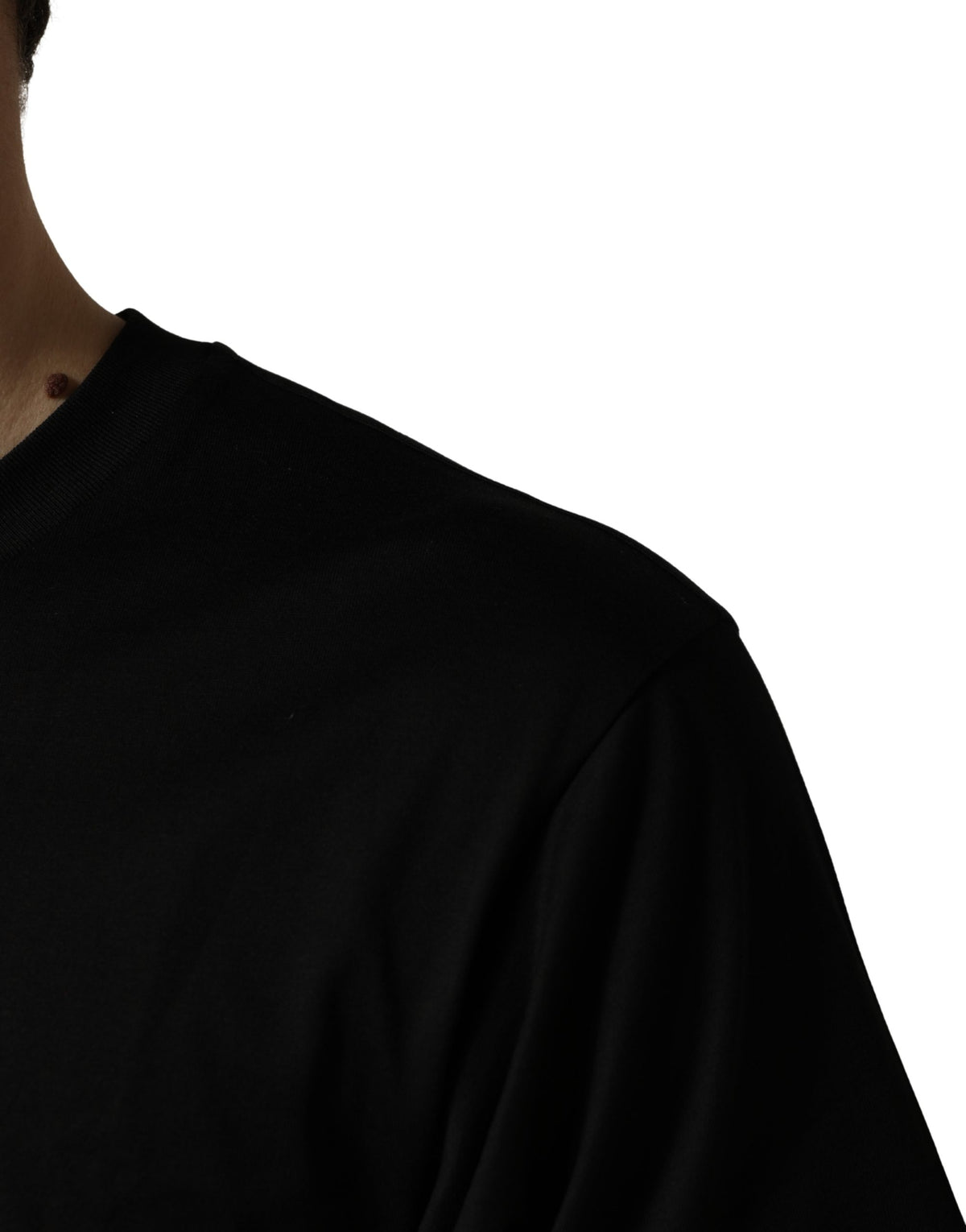 T-shirt ras du cou Dolce & Gabbana en jersey de coton noir avec patch logo