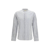 Brooksfield Blue Cotton Pattern Shirt - Slim Fit for Men