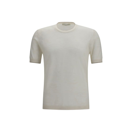 Brooksfield White Linen Shortsleeve Shirt - Regular Fit