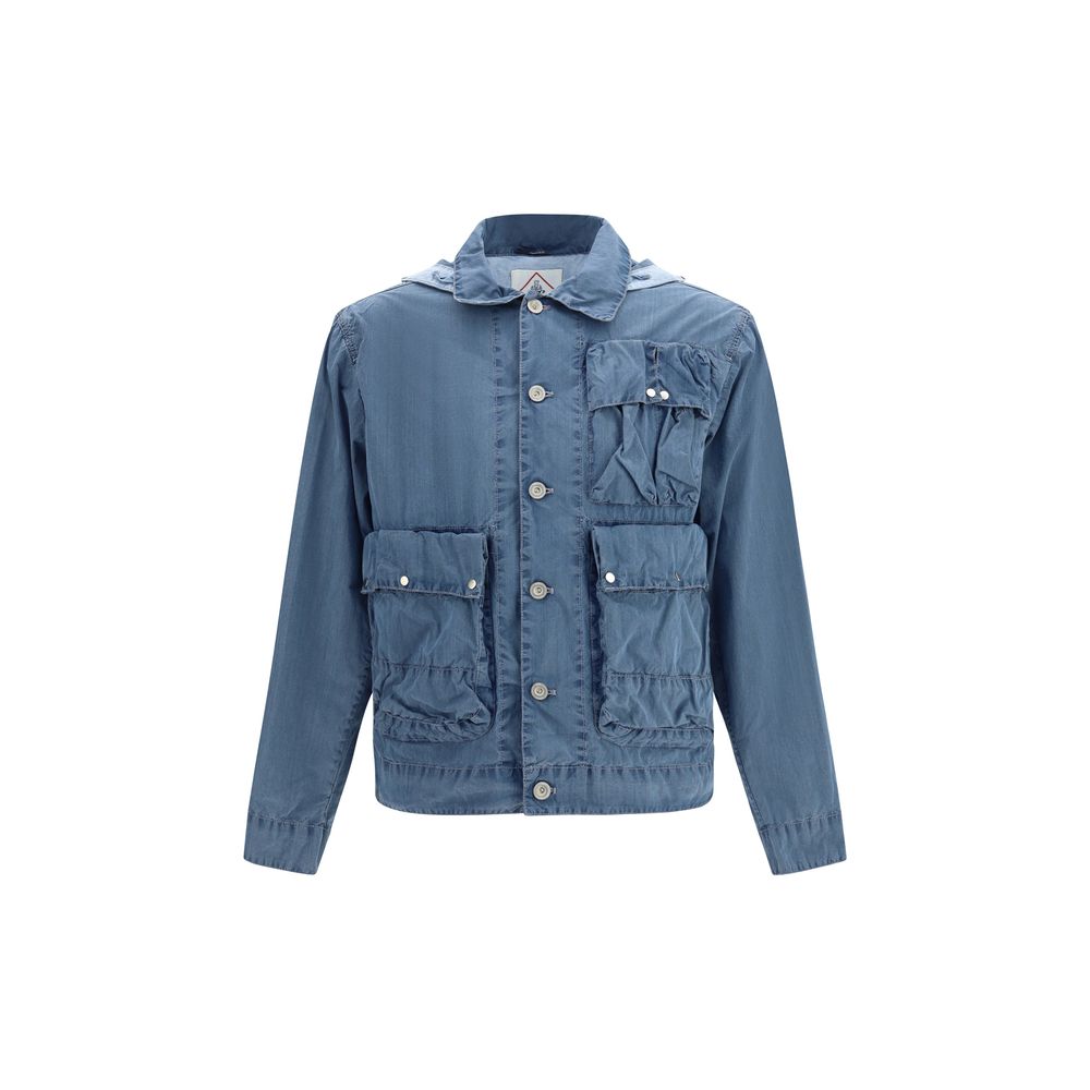 C.P. Company 50 Fili Indigo Bleached Goggle Jacket - Blue