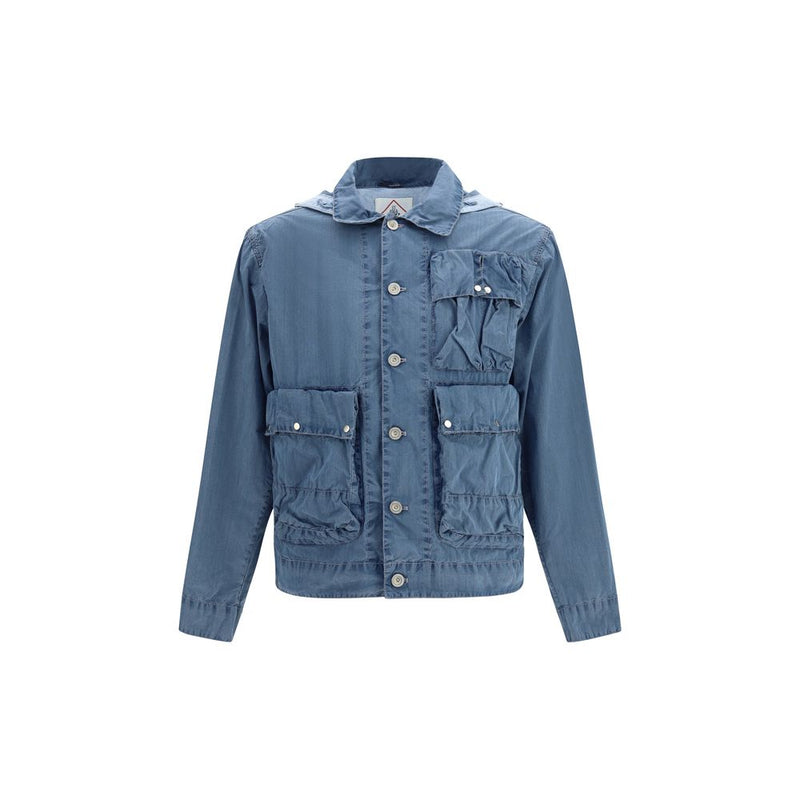 C.P. Company 50 Fili Indigo Bleached Goggle Jacket - Blue