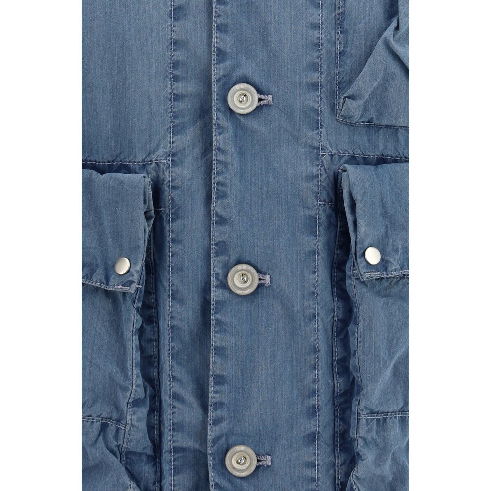 C.P. Company 50 Fili Indigo Bleached Goggle Jacket - Blue