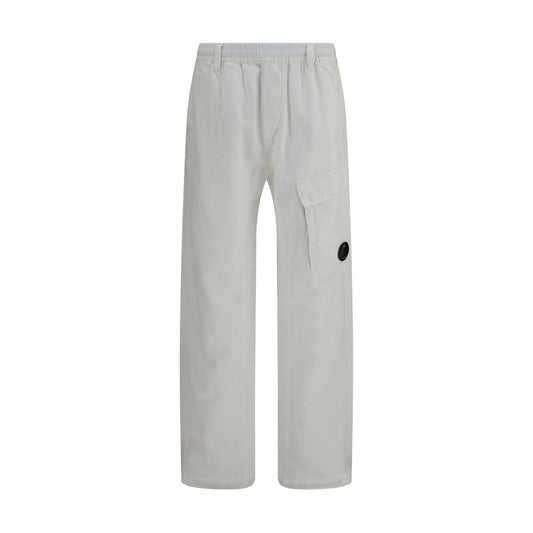 C.P. Company White Cotton Cargo Pants - Modern Urban Style